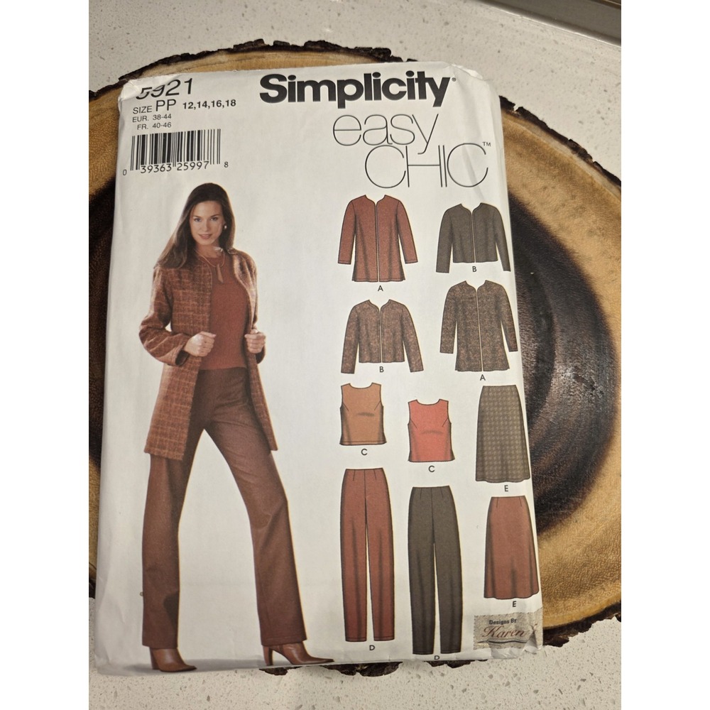 NEW* Simplicity #5921 Sewing Pattern/ Misses Size 12-18